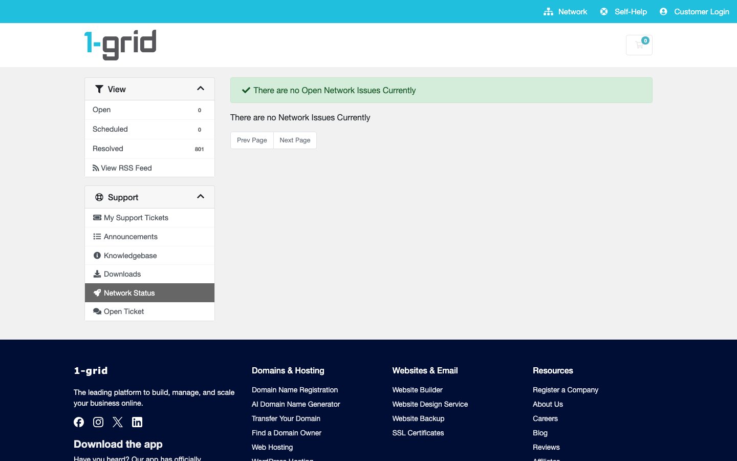 1-grid.com public page captured in a desktop browser