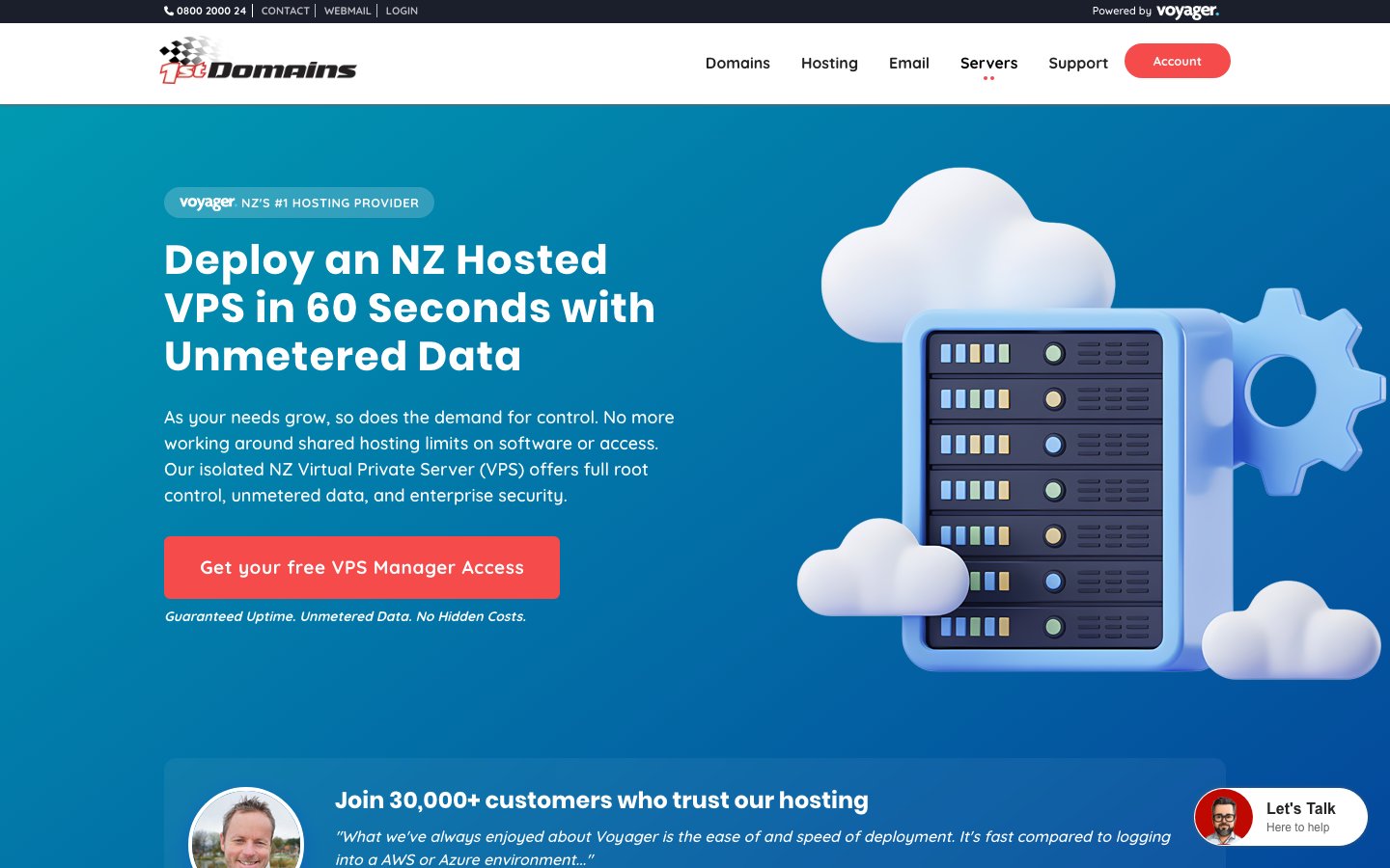 1st Domains public page captured in a desktop browser