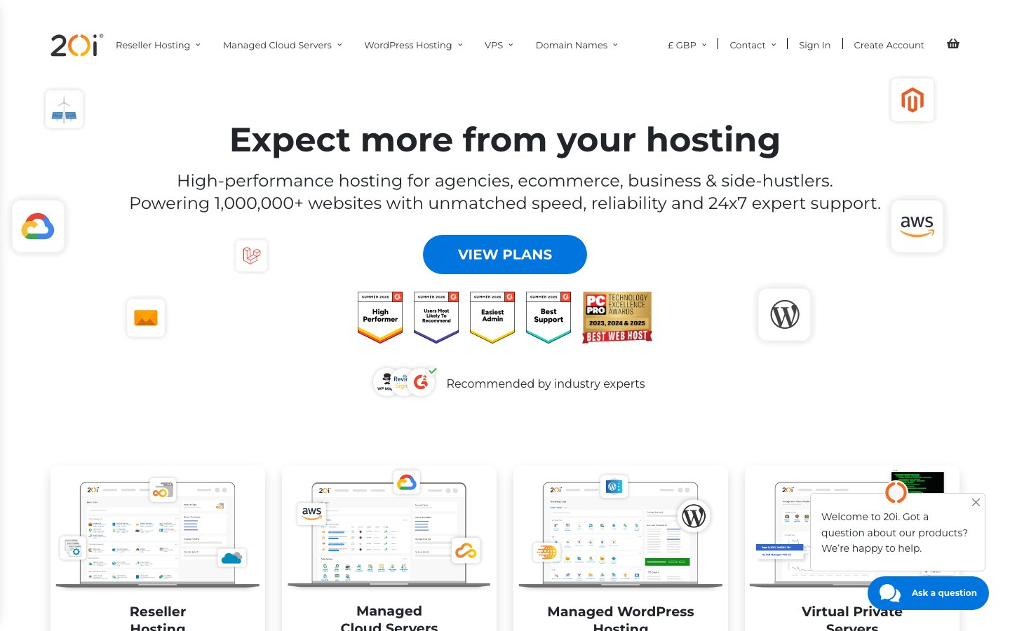 20i public page captured in a desktop browser