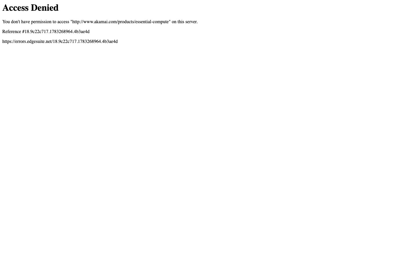 Akamai public page captured in a desktop browser