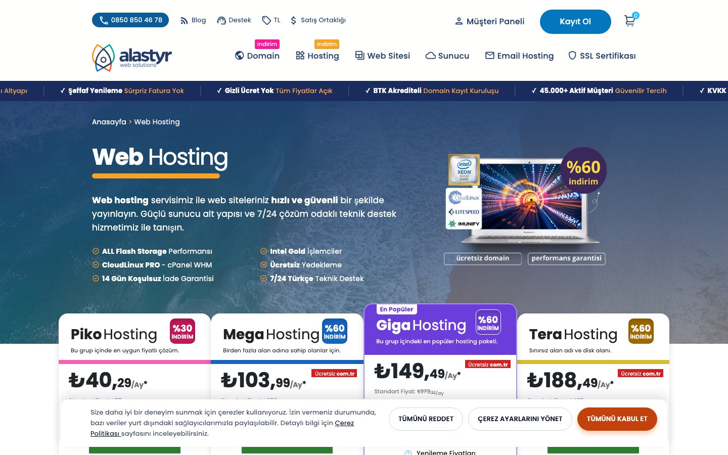 Alastyr public page captured in a desktop browser