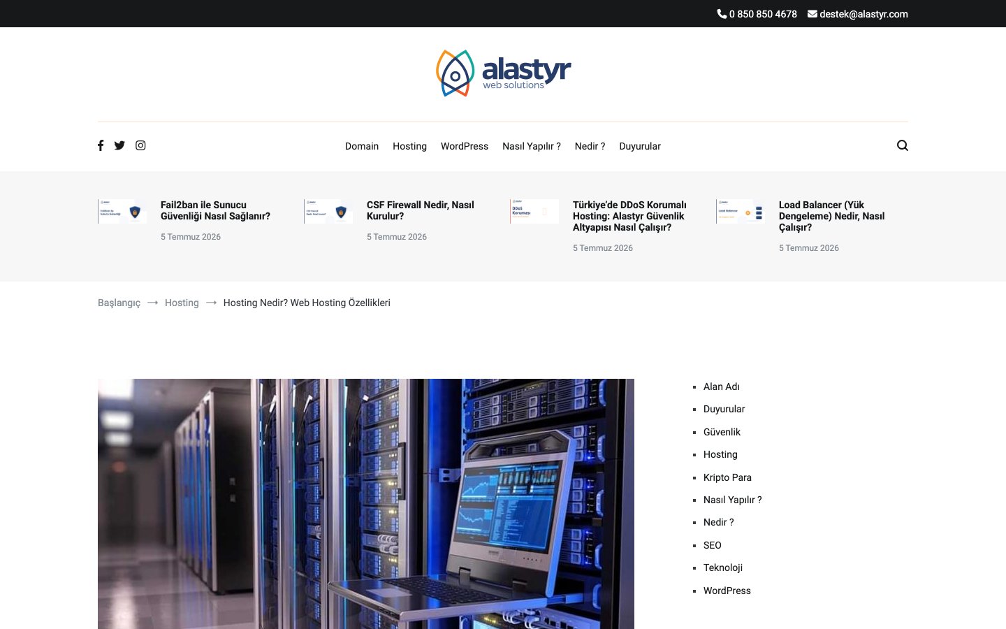 Alastyr public page captured in a desktop browser