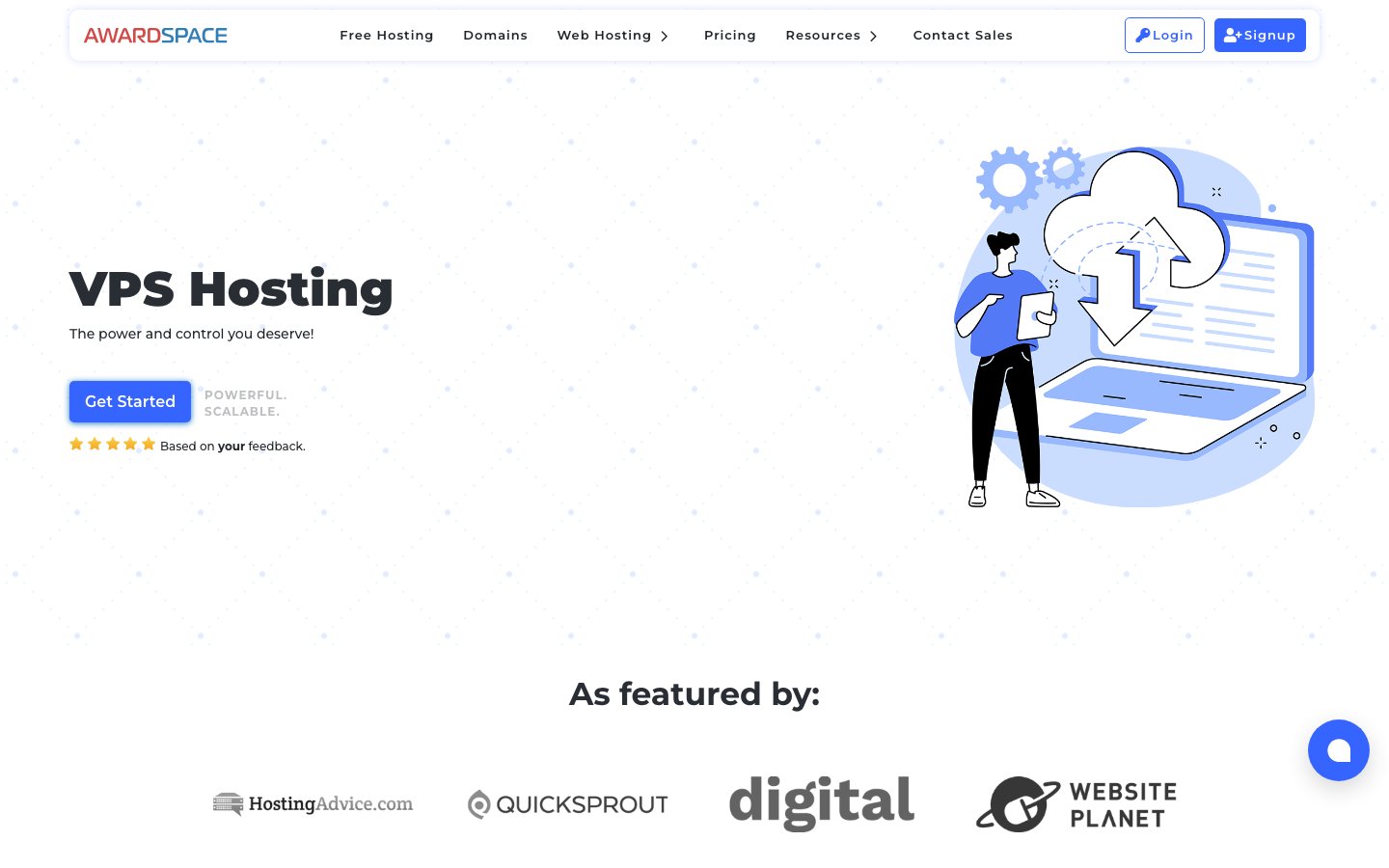 AwardSpace public page captured in a desktop browser