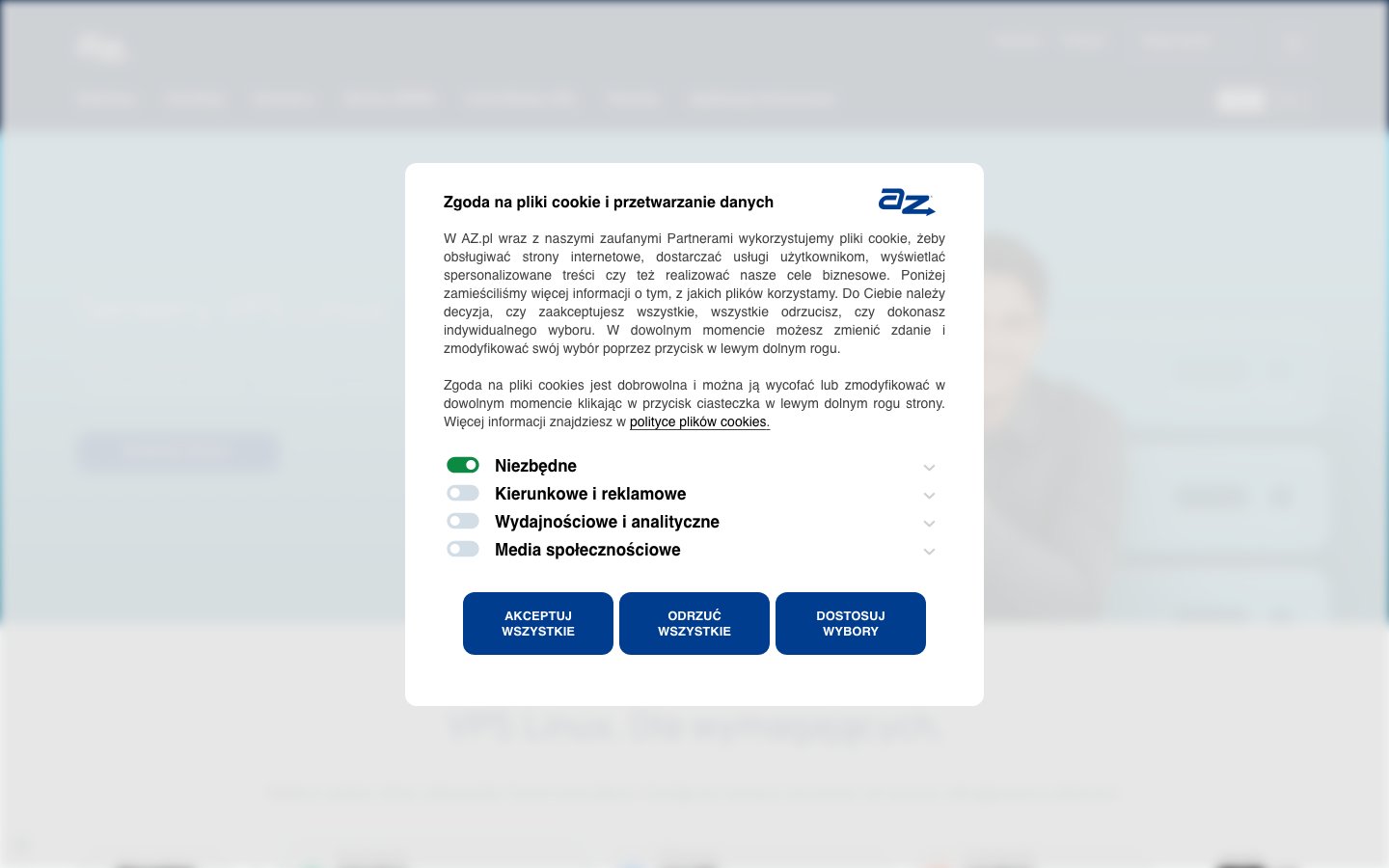 AZ.pl public page captured in a desktop browser
