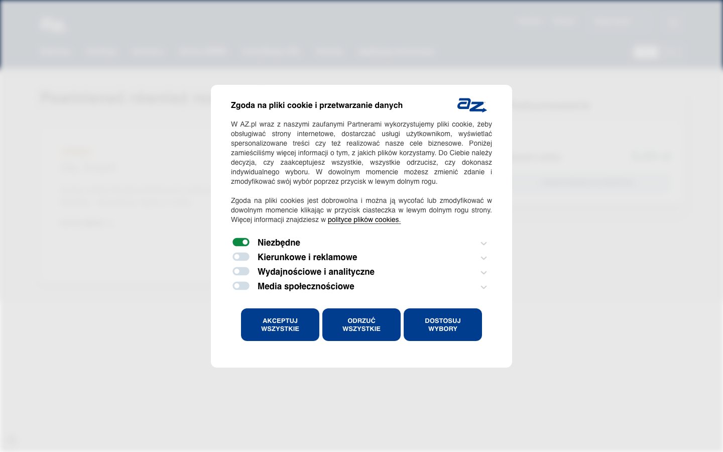 AZ.pl public page captured in a desktop browser