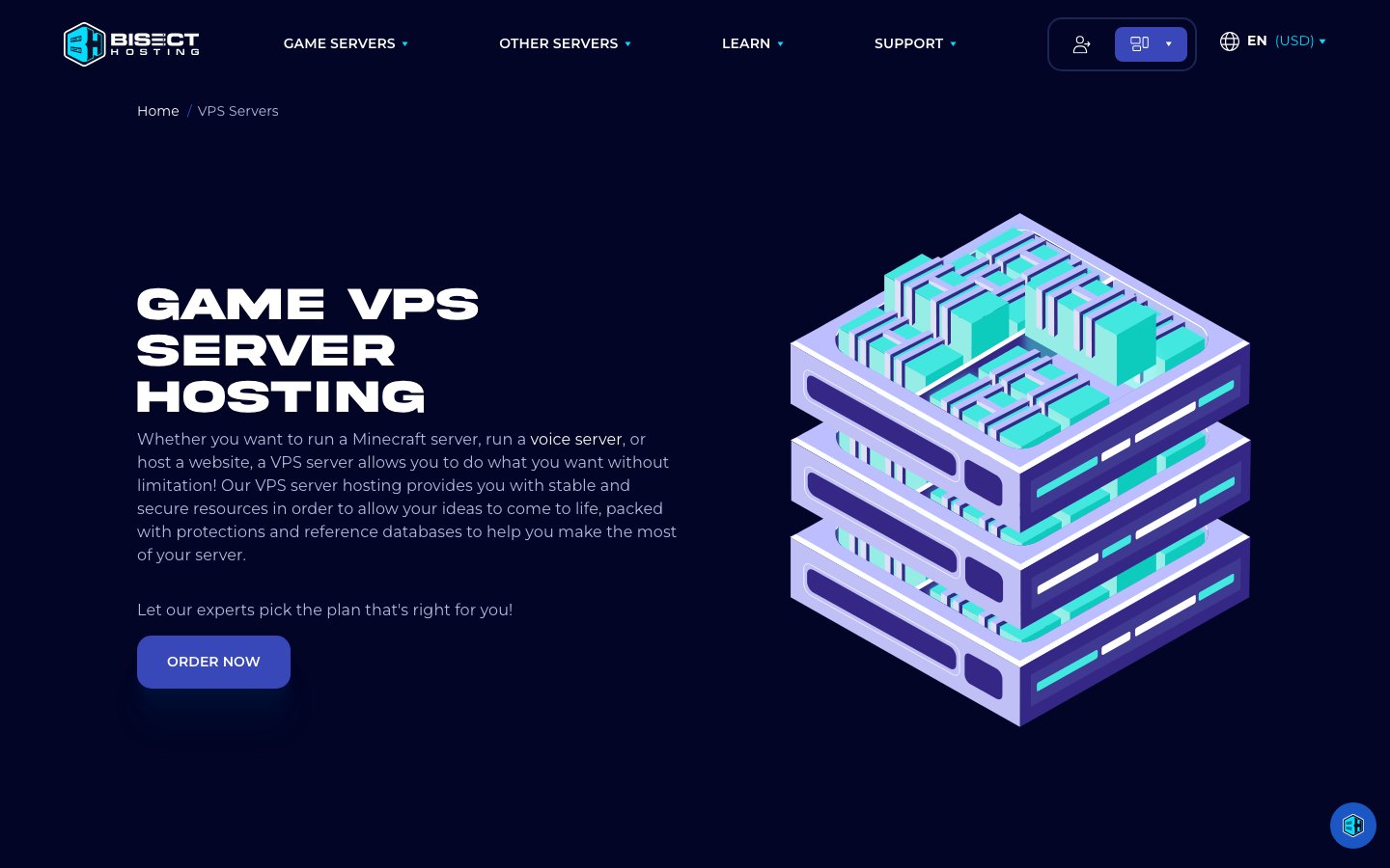 BisectHosting public page captured in a desktop browser