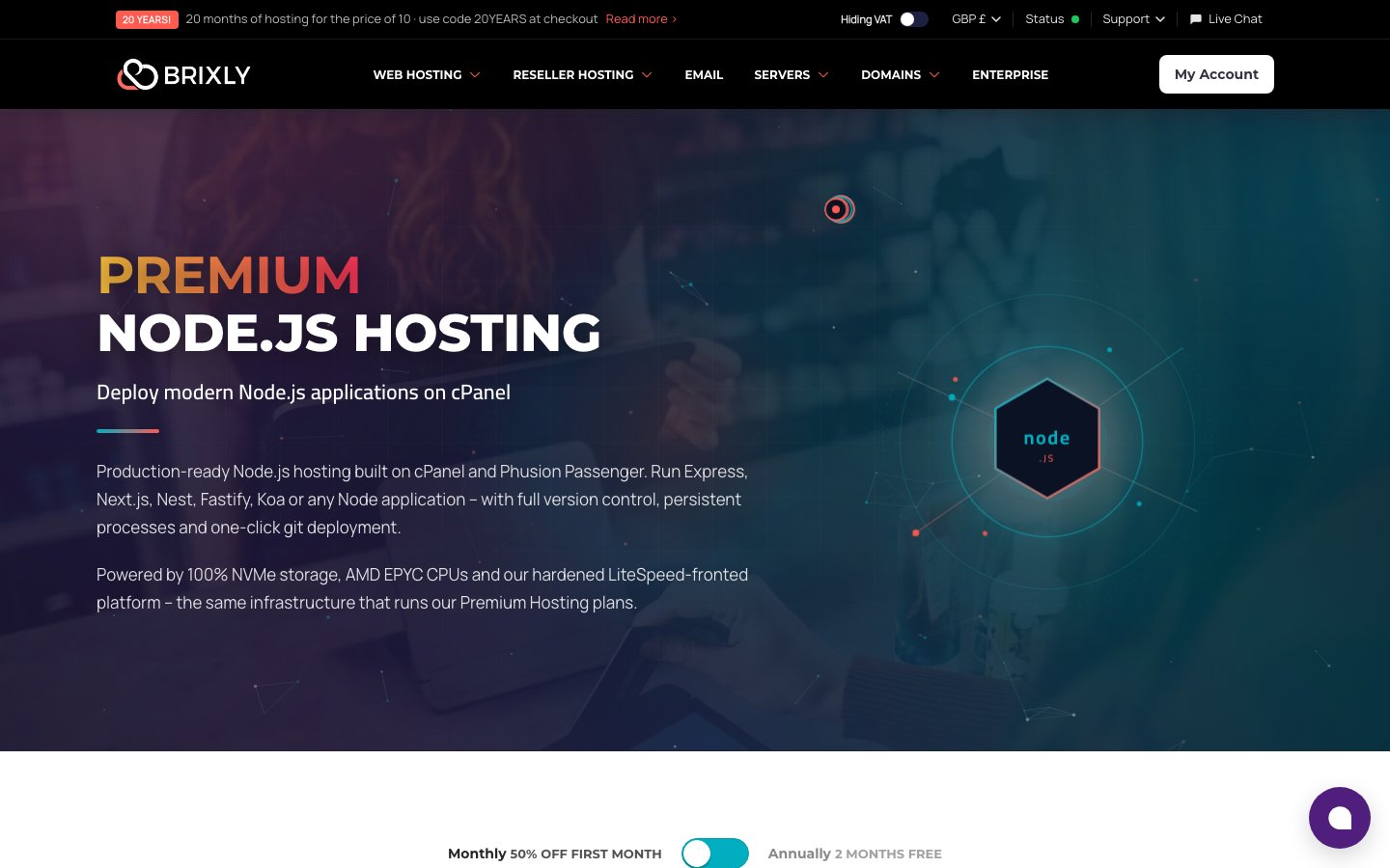 Brixly Web Solutions public page captured in a desktop browser