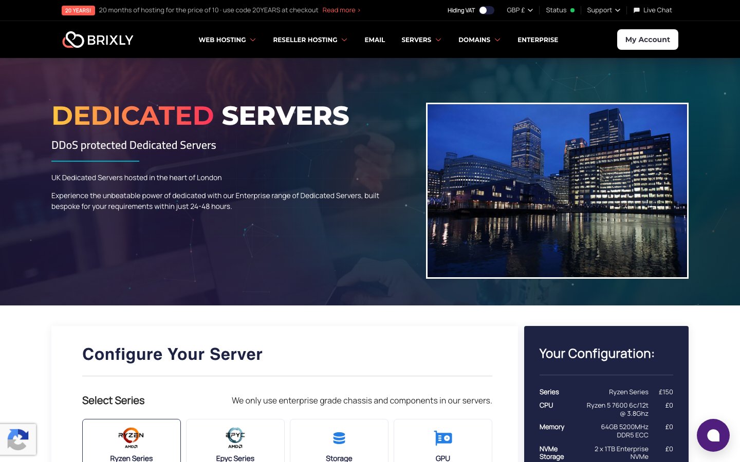 Brixly Web Solutions public page captured in a desktop browser
