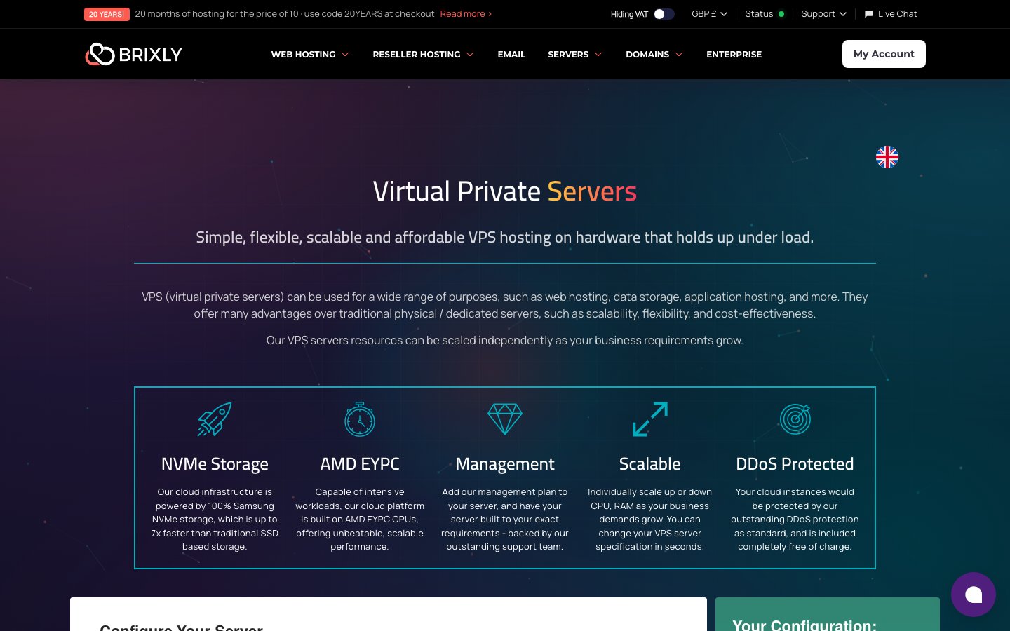 Brixly Web Solutions public page captured in a desktop browser