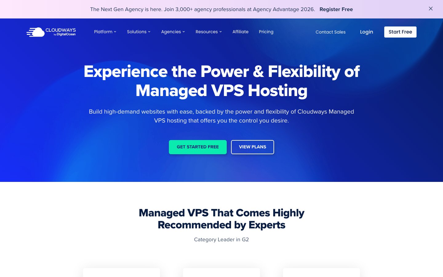 Cloudways public page captured in a desktop browser