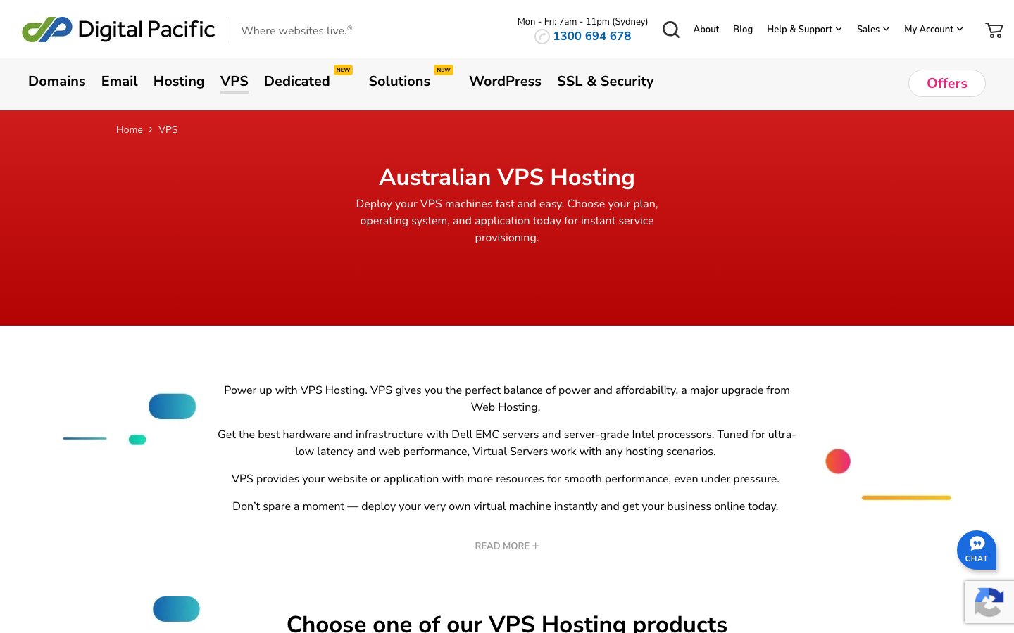 Digital Pacific public page captured in a desktop browser