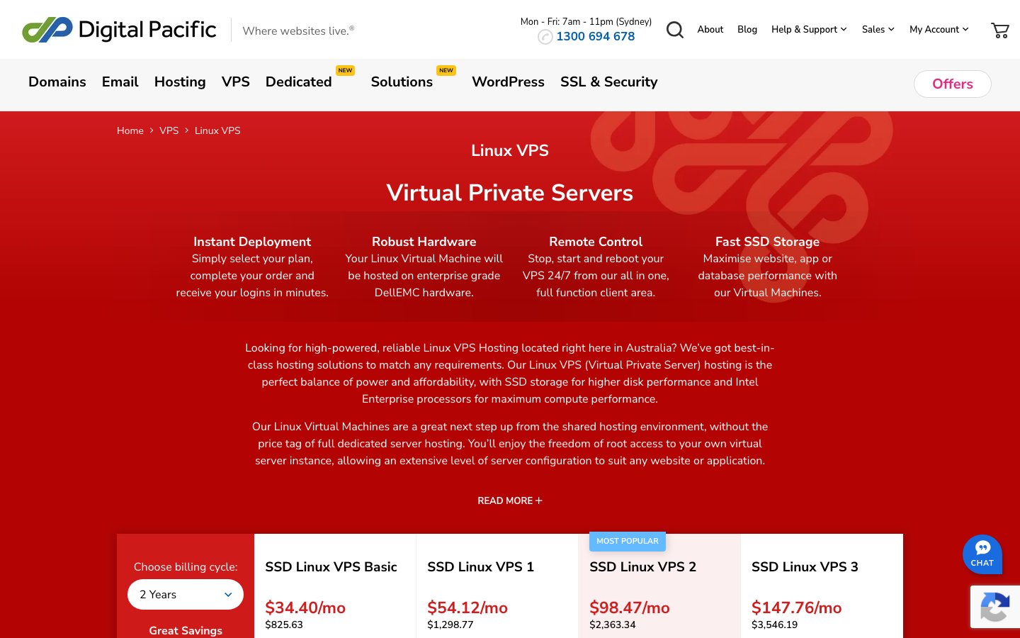 Digital Pacific public page captured in a desktop browser