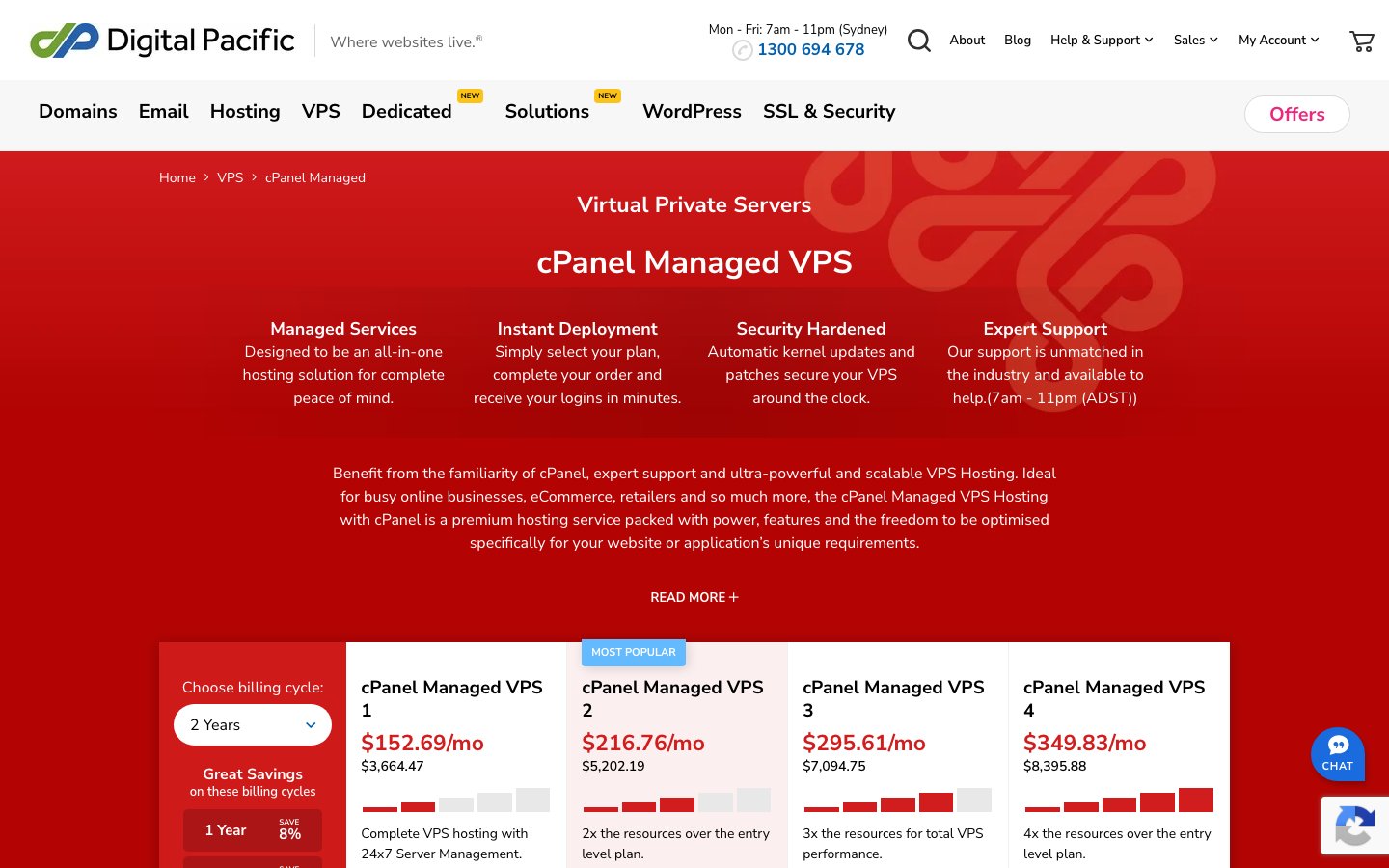 Digital Pacific public page captured in a desktop browser