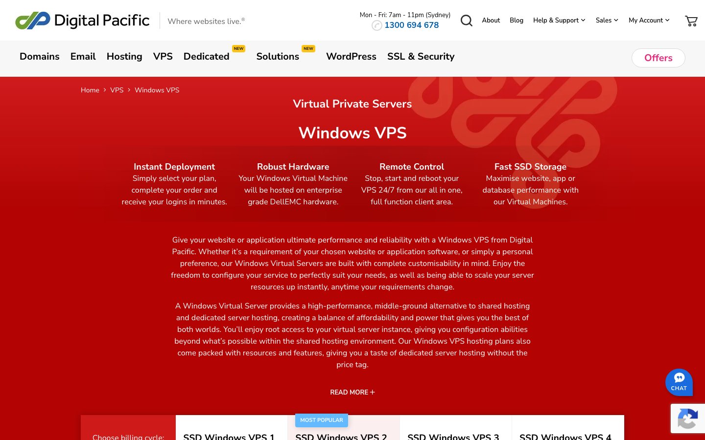 Digital Pacific public page captured in a desktop browser