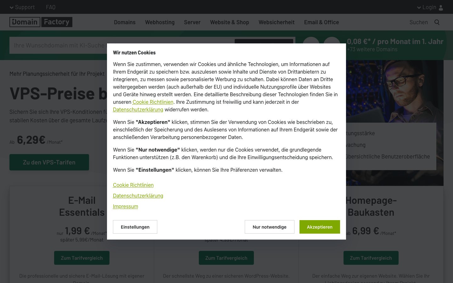 DomainFactory public page captured in a desktop browser