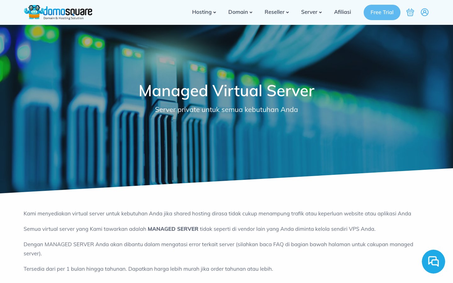 DomoSquare public page captured in a desktop browser