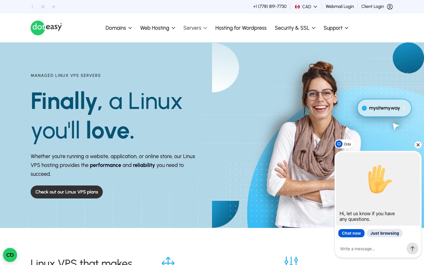 Doteasy public page captured in a desktop browser