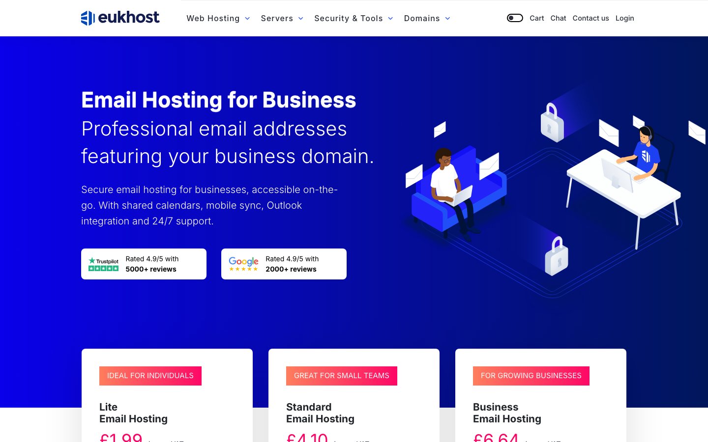 eUKhost public page captured in a desktop browser