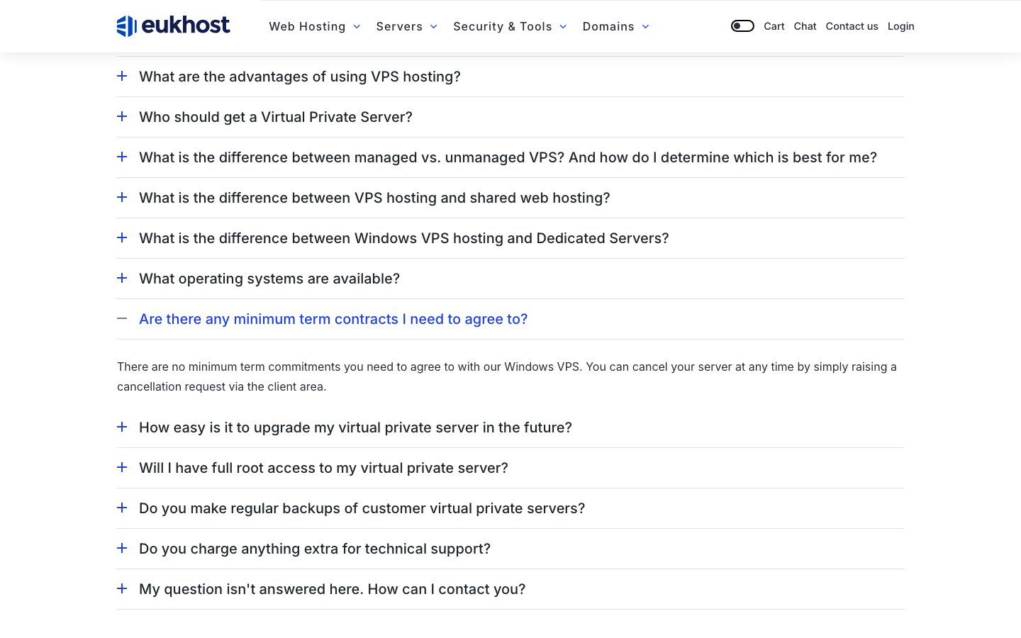eUKhost public page captured in a desktop browser