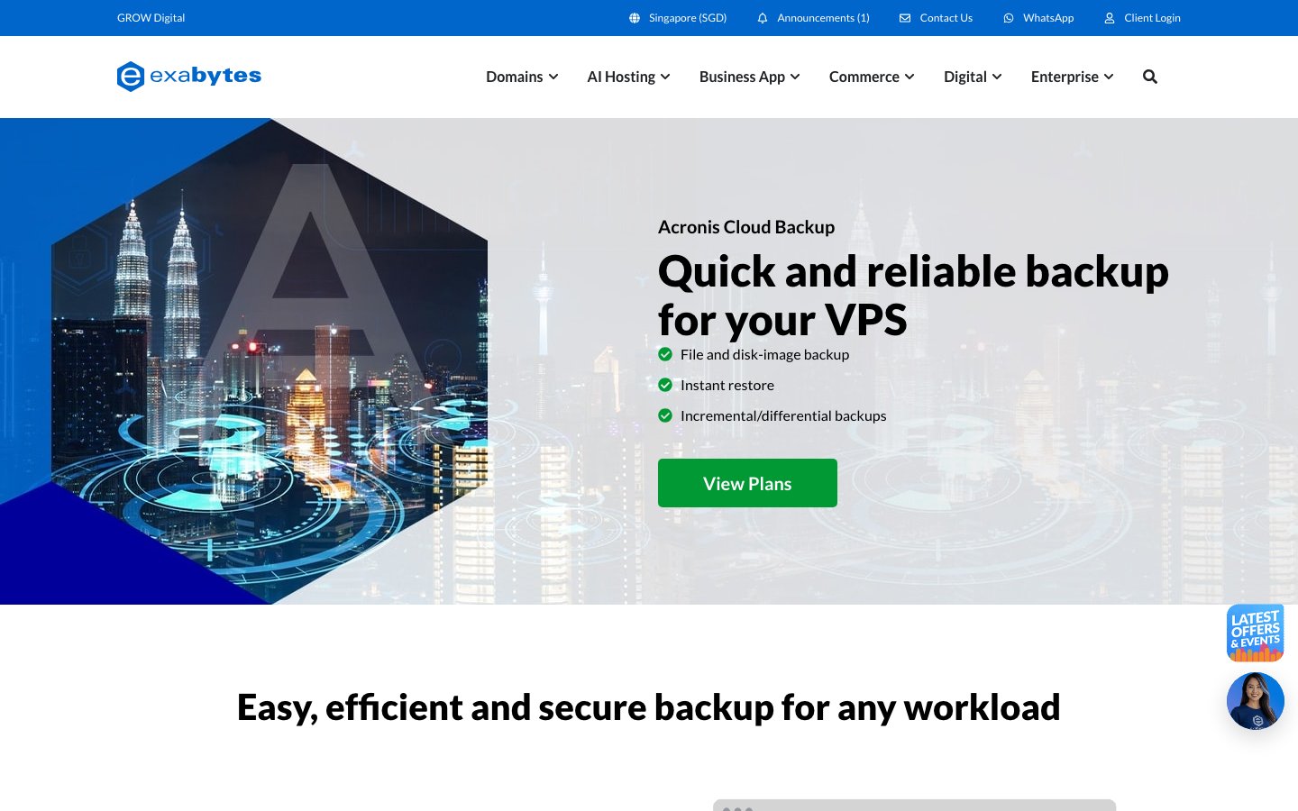 Exabytes Network (Singapore) Pte. Ltd. public page captured in a desktop browser
