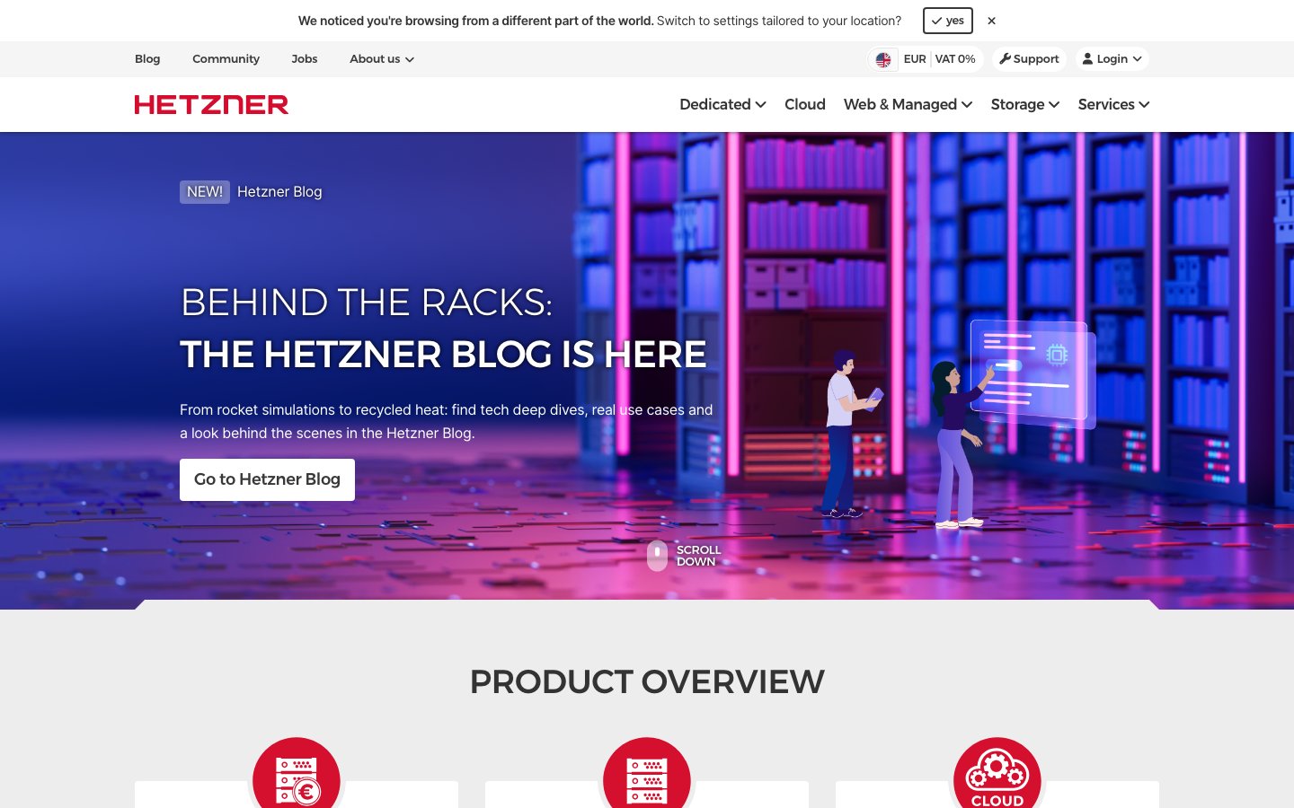 Hetzner public page captured in a desktop browser