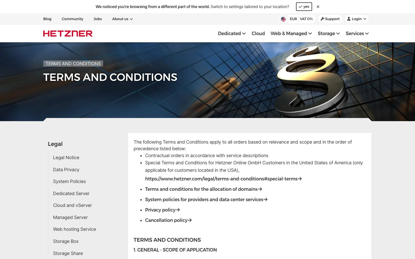 Hetzner public page captured in a desktop browser