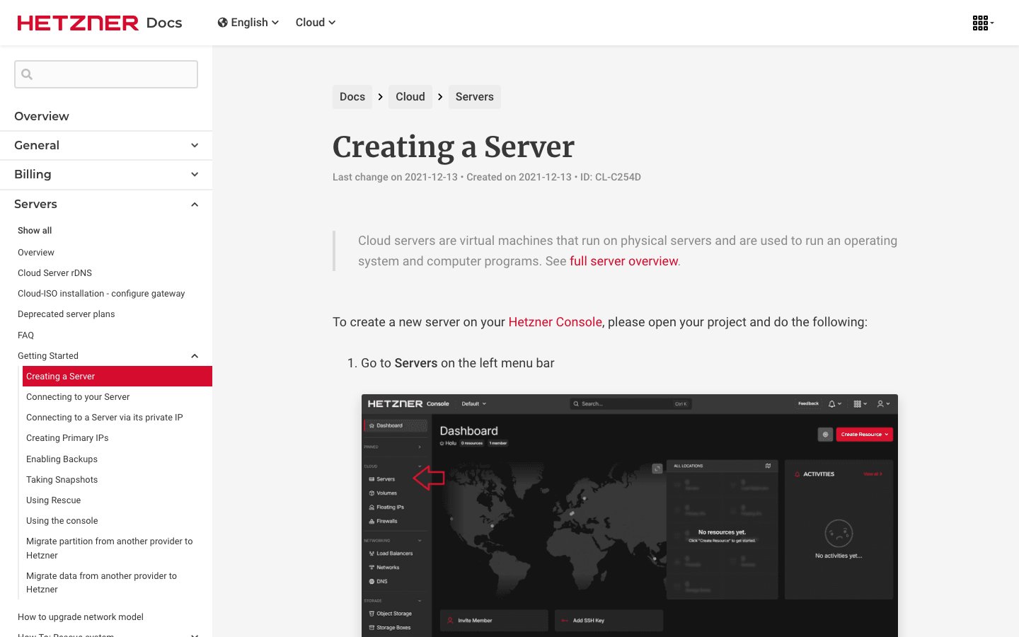 Hetzner public page captured in a desktop browser