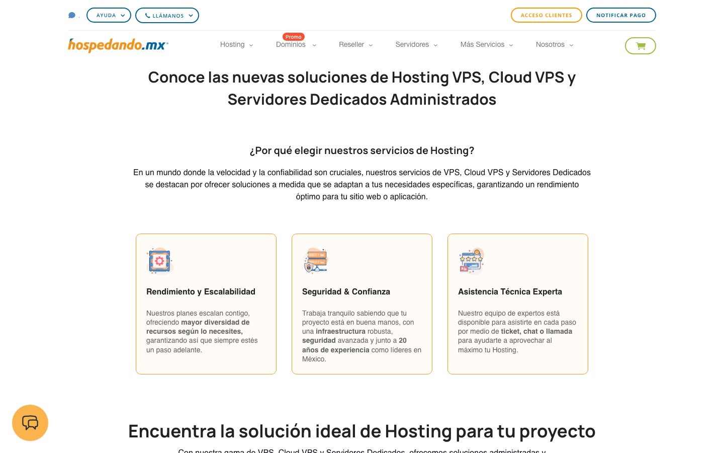 Hospedando public page captured in a desktop browser