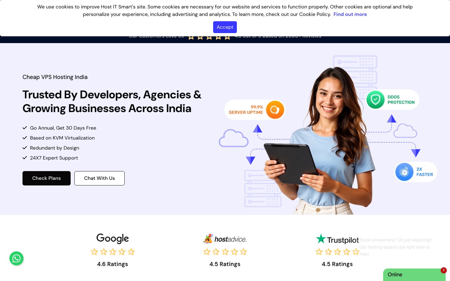 Host IT Smart public page captured in a desktop browser
