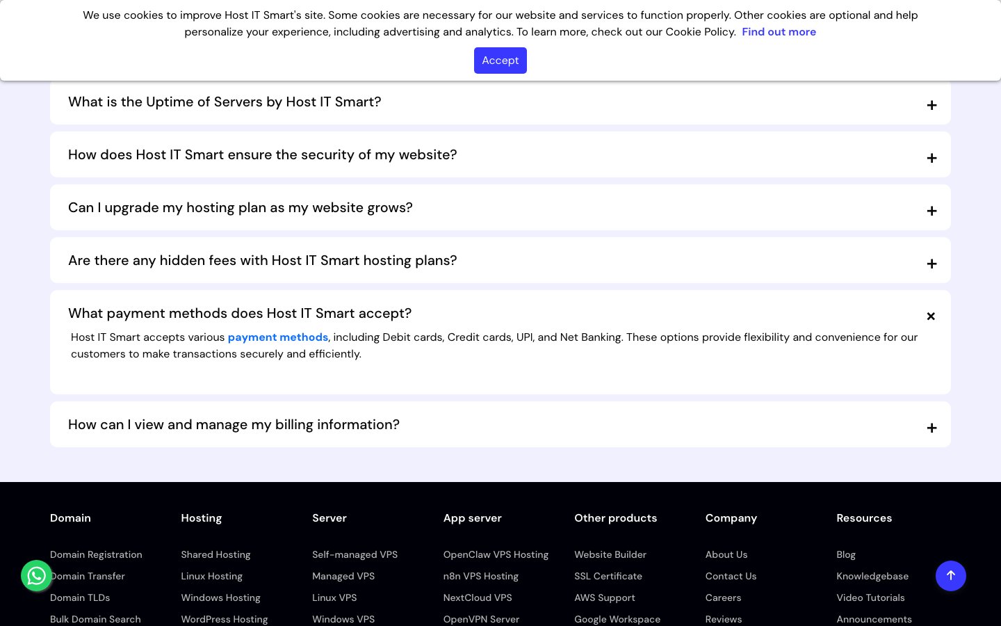 Host IT Smart public page captured in a desktop browser