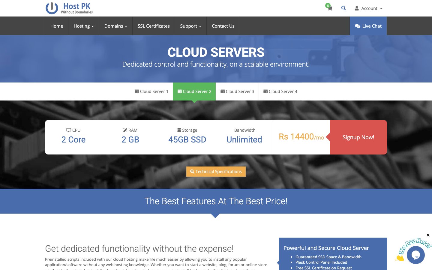 Host PK public page captured in a desktop browser