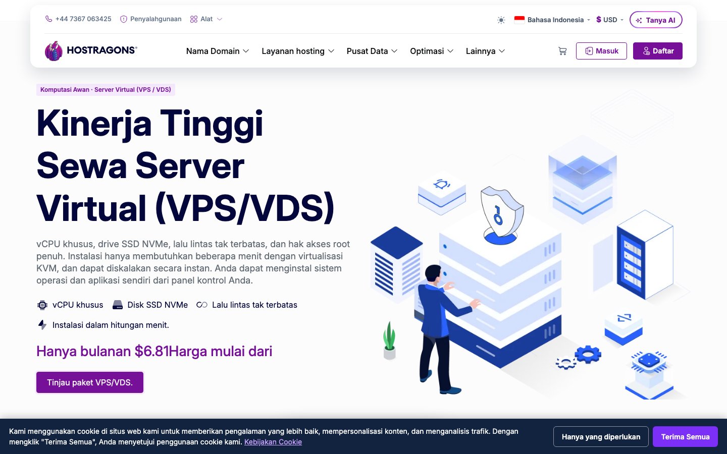 Hostragons® Global Limited public page captured in a desktop browser