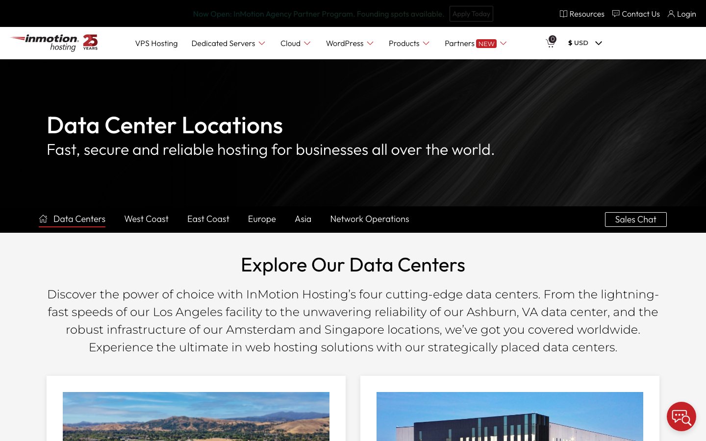 InMotion Hosting public page captured in a desktop browser