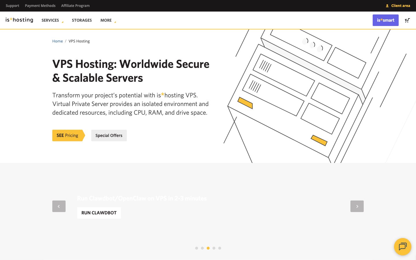 is*hosting public page captured in a desktop browser