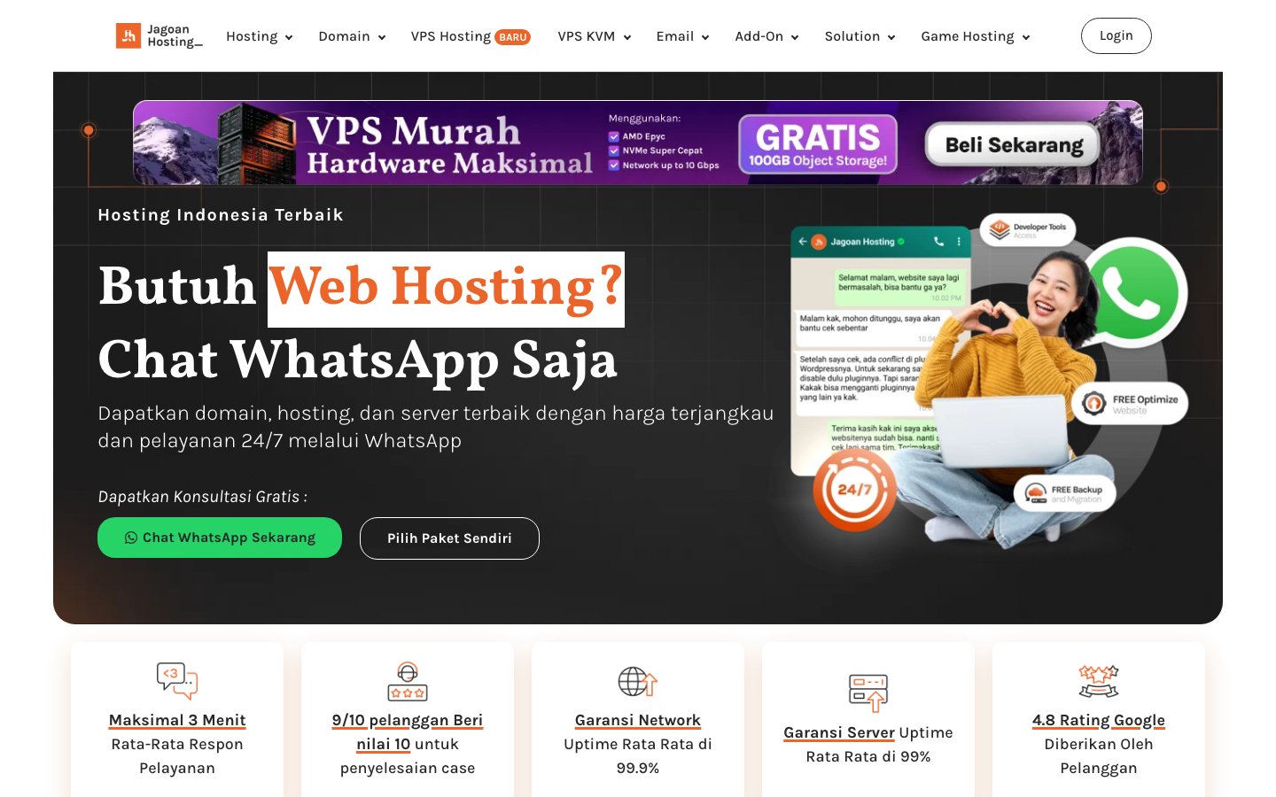 JagoanHosting public page captured in a desktop browser