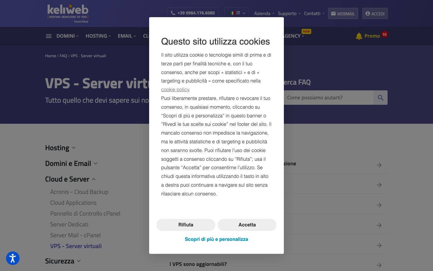 Keliweb public page captured in a desktop browser