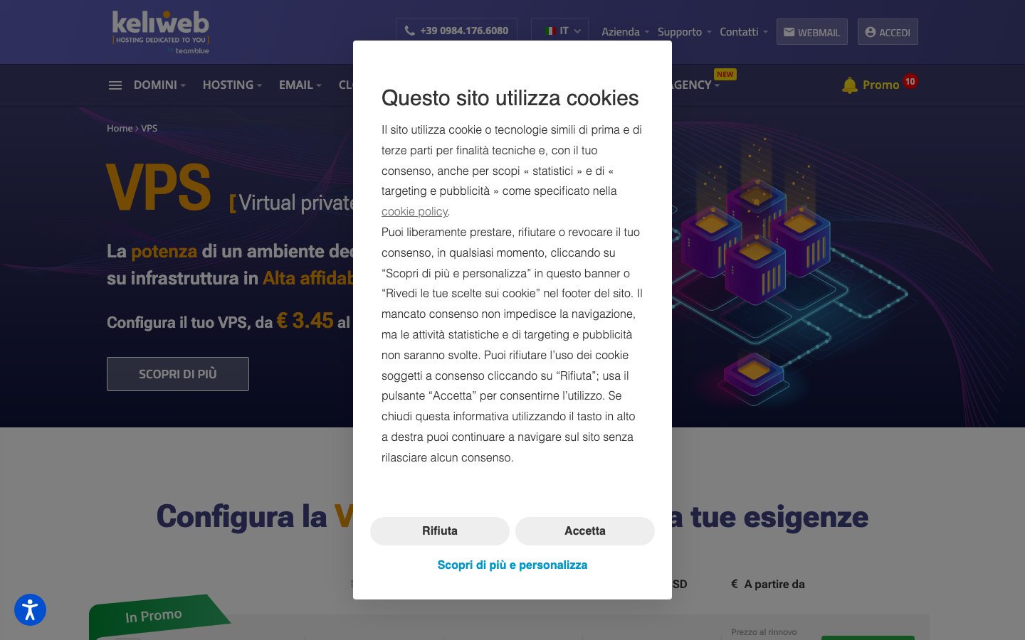 Keliweb public page captured in a desktop browser