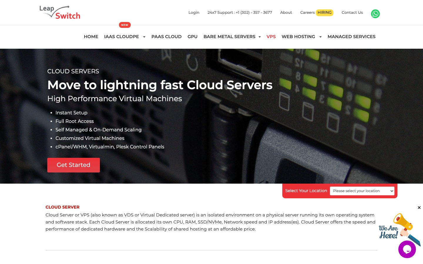 Leapswitch public page captured in a desktop browser