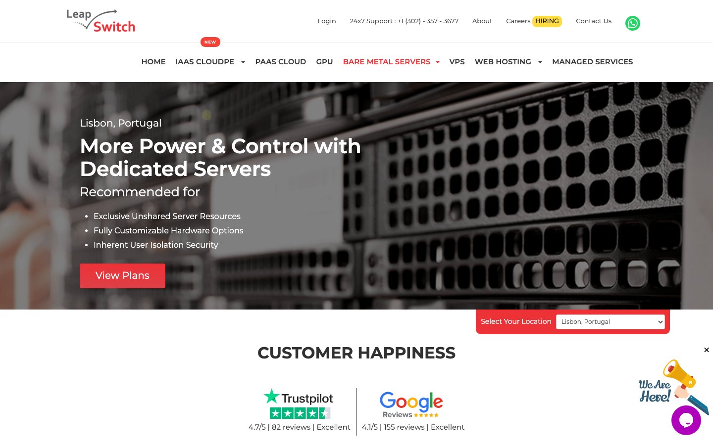 Leapswitch public page captured in a desktop browser