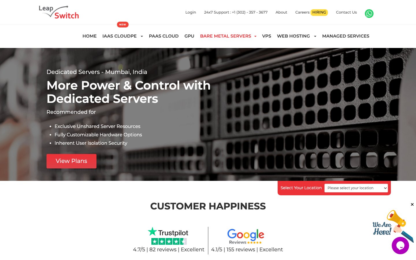 Leapswitch public page captured in a desktop browser
