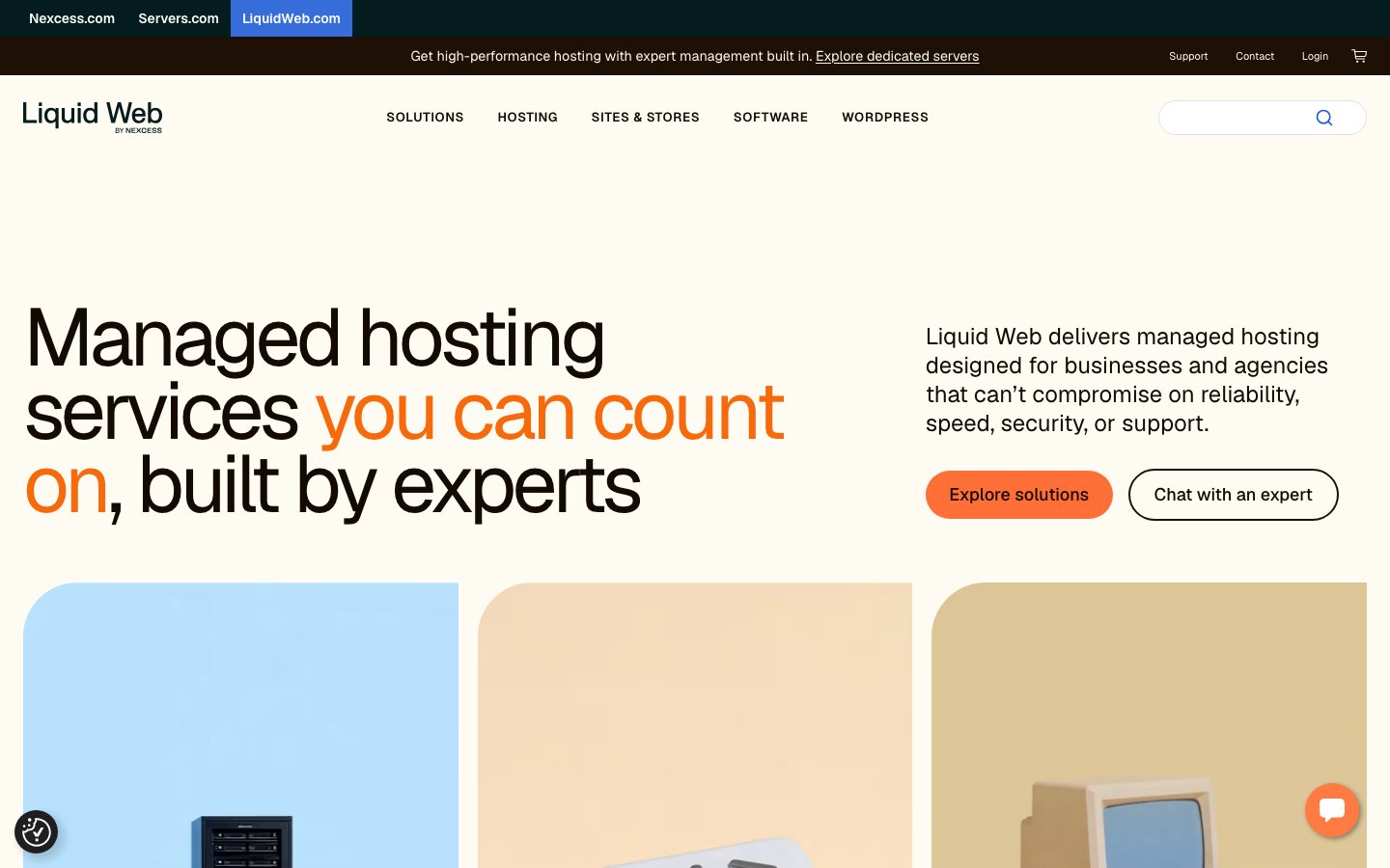 Liquid Web public page captured in a desktop browser