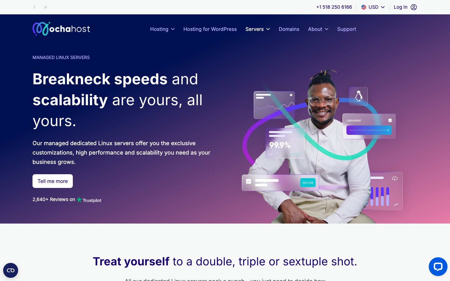 MochaHost public page captured in a desktop browser