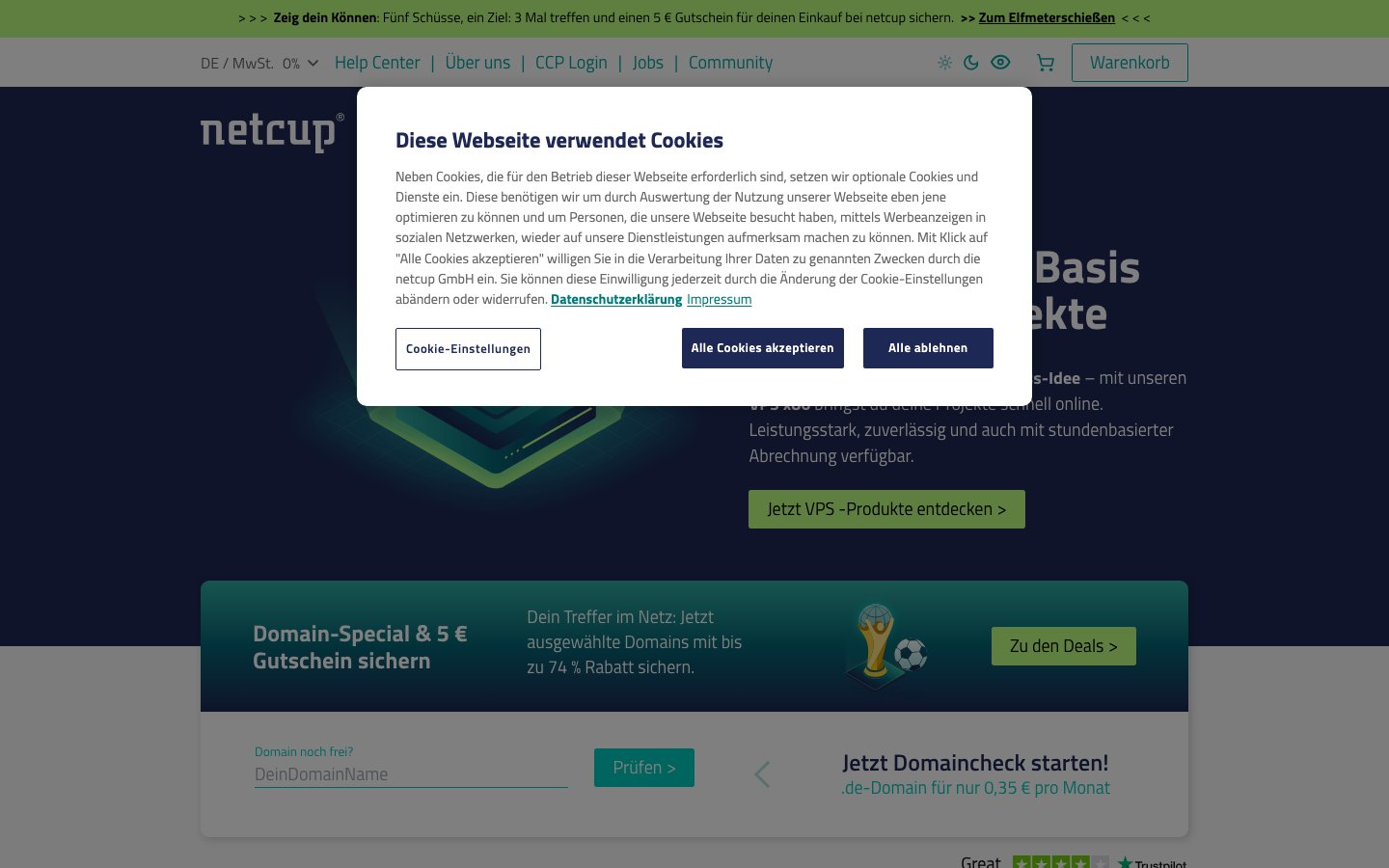 Netcup public page captured in a desktop browser