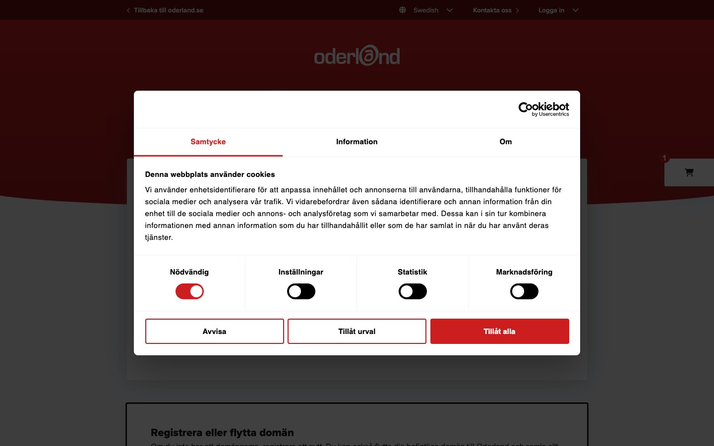 Oderland public page captured in a desktop browser