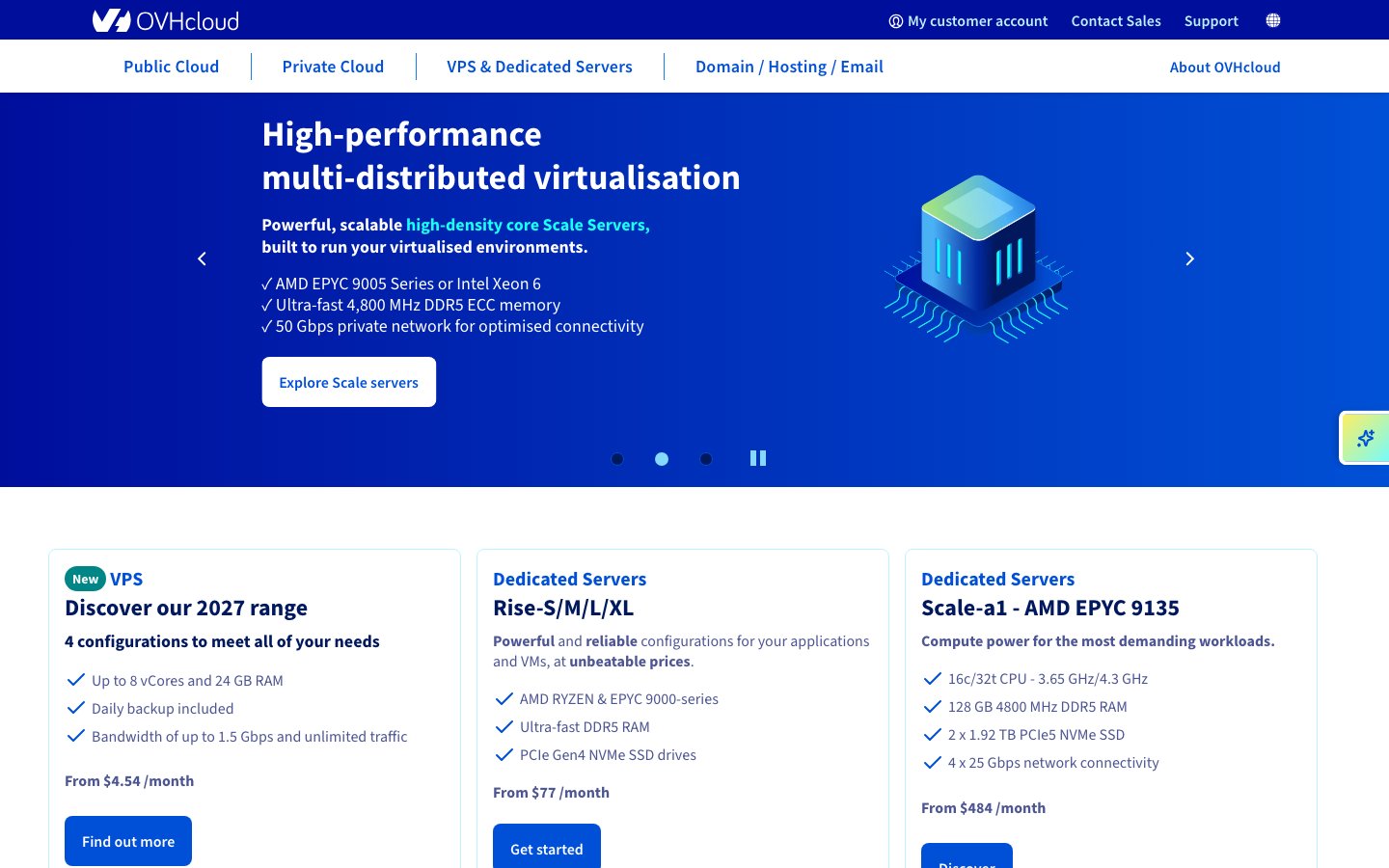 OVH public page captured in a desktop browser