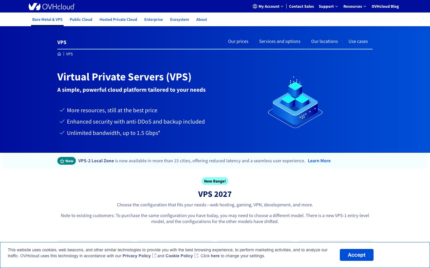 OVHcloud public page captured in a desktop browser