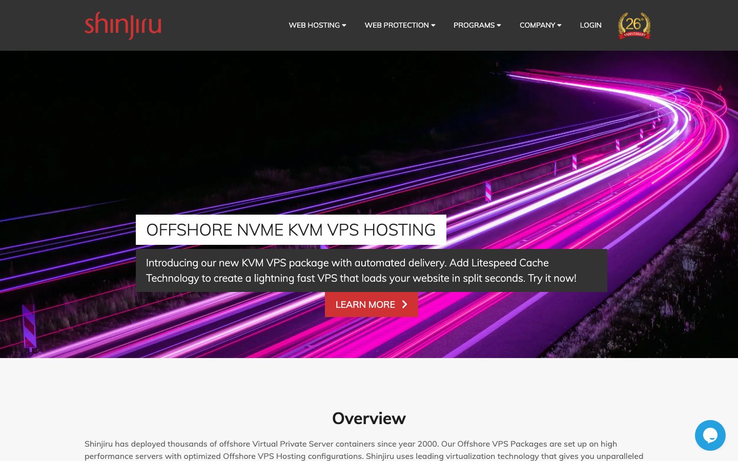 Shinjiru public page captured in a desktop browser