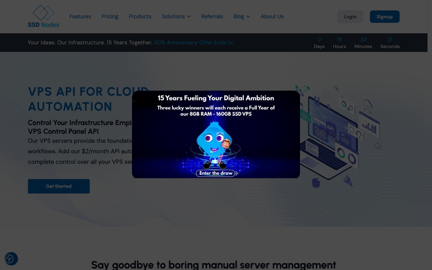 SSD Nodes public page captured in a desktop browser