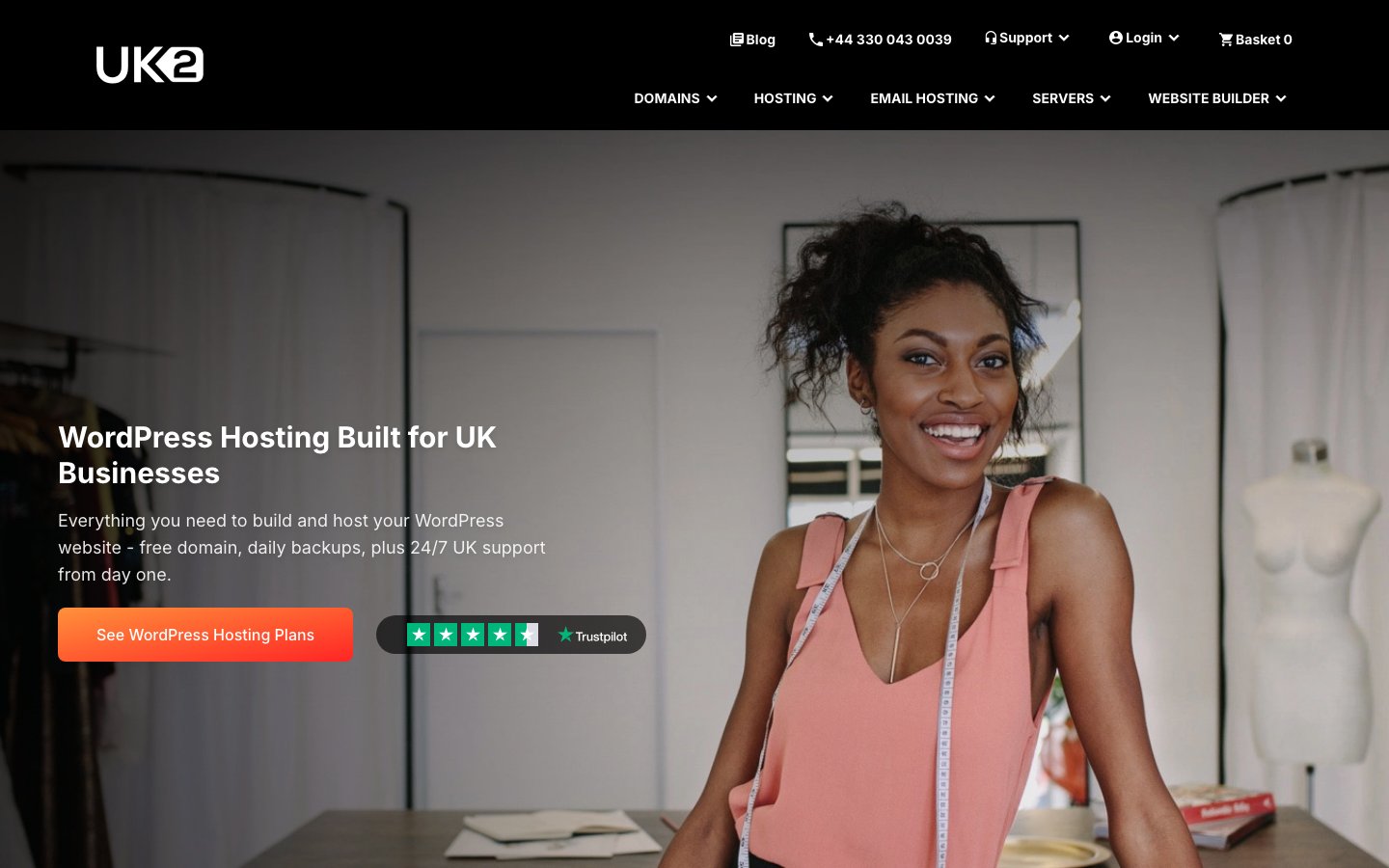 UK2.net public page captured in a desktop browser