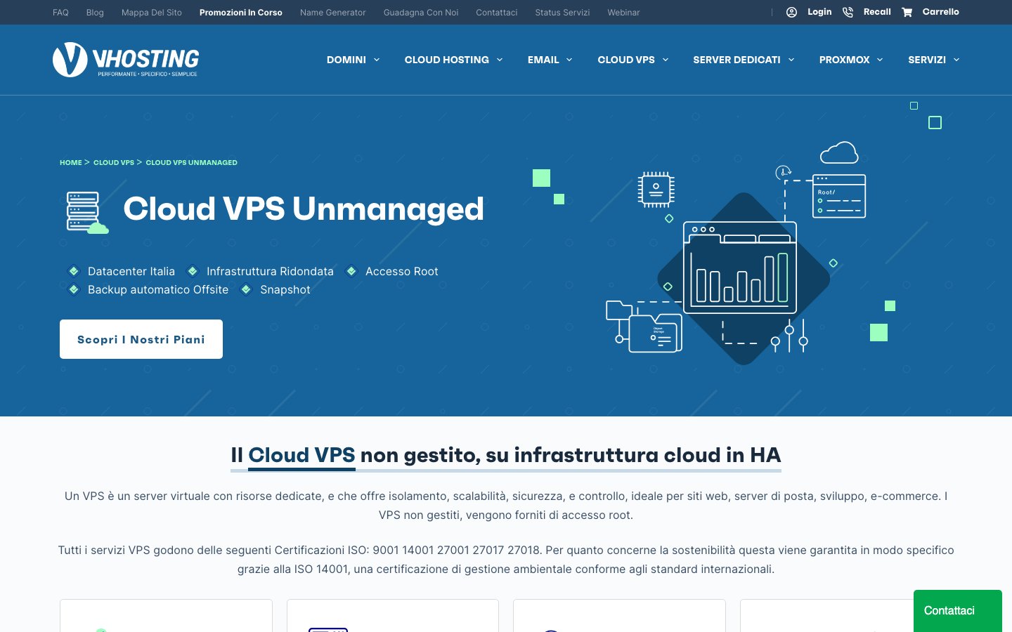 VHosting Solution public page captured in a desktop browser